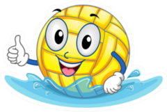 Illustration Featuring A Water Polo Ball Giving A Thumbs Up Sticker