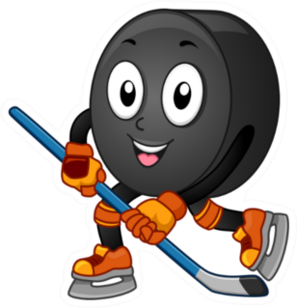 Illustration Featuring An Ice Hockey Puck With Smile Sticker