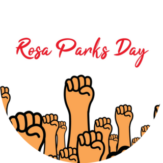 Illustration Fists Raised Up Rosa Parks Day Ohio Sticker