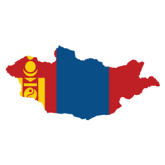 Illustration Flag Map Of Mongolia Sticker