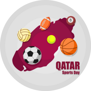 Illustration For National Sports Day Qatar Sticker