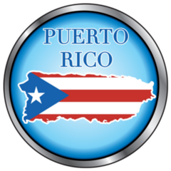 Illustration For Puerto Rico Flag Round Button Sticker