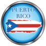 Illustration For Puerto Rico Flag Round Button Sticker