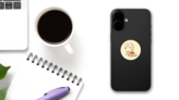 Illustration For Teachers Day - Globe And Book Sticker on a Phone (New) example