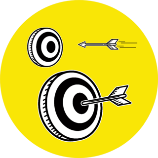 Illustration Graphic Doodle Art Archery Target Hit By Arrow Sticker