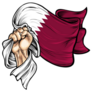 Illustration Hand Waving Qatar Flag Sticker