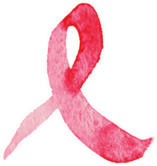 Illustration In Watercolor Style Breast Cancer Ribbon Sticker