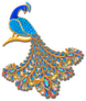 Illustration Jewelry Brooch Peacock With Precious Stones Sticker