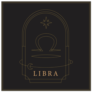 Illustration Libra Logo On Black Sticker