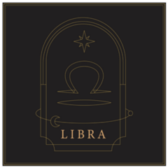Illustration Libra Logo On Black Sticker