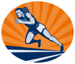 Illustration Marathon Runner On Track Sticker