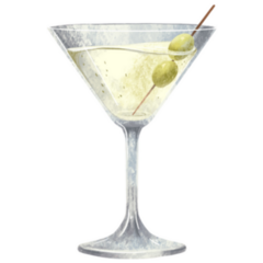 Illustration Martini Glass With Two Olives Sticker