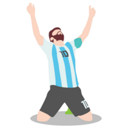 Illustration Messi Professional Footballer Argentina Sticker