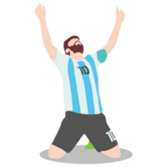 Illustration Messi Professional Footballer Argentina Sticker