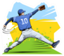 Illustration Of A Baseball Player Throwing The Ball Scenery Sticker