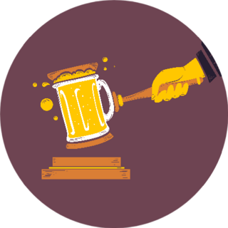 Illustration Of A Beer Mug As A Gavel Used By A Judge Sticker