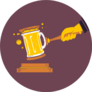 Illustration Of A Beer Mug As A Gavel Used By A Judge Sticker