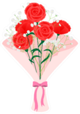 Illustration Of A Bouquet Of Carnations Sticker