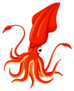 Illustration Of A Bright Orange Cartoon Squid Sticker