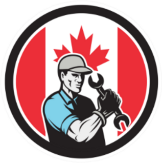 Illustration Of A Canadian Auto Mechanic Sticker