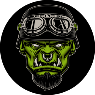 Illustration Of A Character Biker Sticker