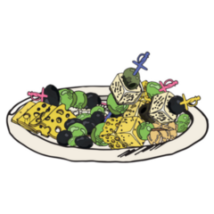 Illustration Of A Cheese Plate Sticker