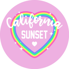 Illustration Of A Colorful Heart California Sunset Sticker