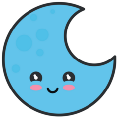 Illustration Of A Cute Blue Moon Sticker
