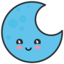 Illustration Of A Cute Blue Moon Sticker