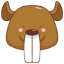 Illustration Of A Cute Cartoon Beaver’s Head With Big Teeth Sticker