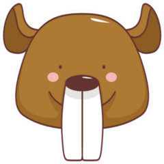 Illustration Of A Cute Cartoon Beaver’s Head With Big Teeth Sticker