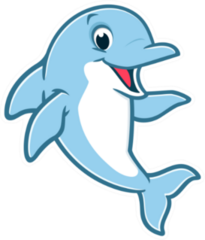Illustration Of A Cute Happy Dolphin Sticker