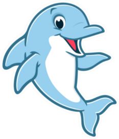 Illustration Of A Cute Happy Dolphin Sticker
