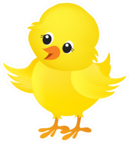 Illustration Of A Cute Little Yellow Easter Chick Sticker
