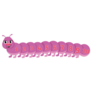 Illustration Of A Cute Pink Caterpillar Sticker