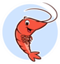 Illustration Of A Cute Shrimp In Circle Sticker