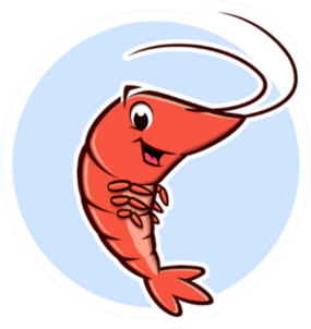 Illustration Of A Cute Shrimp In Circle Sticker