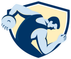 Illustration Of A Discus Thrower Retro Style Sticker