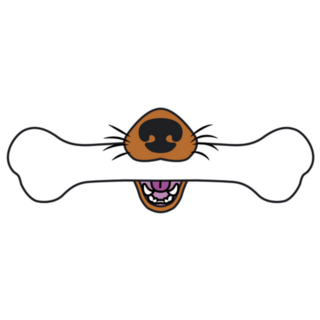 Illustration Of A Dogs Nose Holds A Bone Sticker