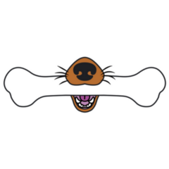 Illustration Of A Dogs Nose Holds A Bone Sticker