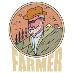 Illustration Of A Farmer Icon Sticker