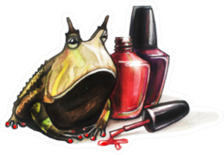 Illustration Of A Fashionable Stylized Frog Or Toad Sticker