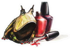 Illustration Of A Fashionable Stylized Frog Or Toad Sticker