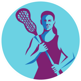 Illustration Of A Female Lacrosse Player Sticker