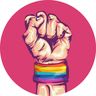 Illustration Of A Fist Wearing A Rainbow Wristband Pride Sticker