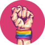 Illustration Of A Fist Wearing A Rainbow Wristband Pride Sticker