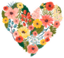Illustration Of A Flower Heart Valentines Day Sticker