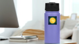 Illustration Of A Full Moon Sticker on a Water Bottle (New) example