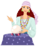 Illustration Of A Girl In A Gypsy Costume Sticker