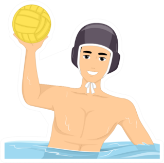 Illustration Of A Guy Playing Water Polo Sticker